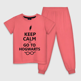 Детская пижама хлопок с принтом Keep calm and go to hogwarts. в Белгороде, 100% хлопок |  брюки и футболка прямого кроя, без карманов, на брюках мягкая резинка на поясе и по низу штанин
 | keep calm | сохраняйте спокойствие