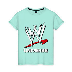 Женская футболка хлопок с принтом WWE universe в Белгороде, 100% хлопок | прямой крой, круглый вырез горловины, длина до линии бедер, слегка спущенное плечо | джон сина