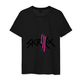Мужская футболка хлопок с принтом Skrillex logo в Белгороде, 100% хлопок | прямой крой, круглый вырез горловины, длина до линии бедер, слегка спущенное плечо. | dub step | dubstep | skrilex | skrillex | даб степ | дабстеп | ди джей | диджей | музыка | скриллекс