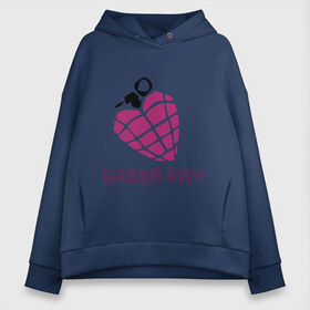 Женское худи Oversize хлопок с принтом Green day is love в Белгороде, френч-терри — 70% хлопок, 30% полиэстер. Мягкий теплый начес внутри —100% хлопок | боковые карманы, эластичные манжеты и нижняя кромка, капюшон на магнитной кнопке | billie joe armstrong | green day | green day t shirt | rock | билли джо армстронг | граната | грин дэй | любовь | музыка | рок группа | рука | сердце