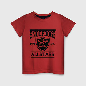 Детская футболка хлопок с принтом Snoopdogg в Белгороде, 100% хлопок | круглый вырез горловины, полуприлегающий силуэт, длина до линии бедер | snoopdogg | зарубежный рэп | музыка | рэп | снуп дог