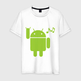 Мужская футболка хлопок с принтом android dance в Белгороде, 100% хлопок | прямой крой, круглый вырез горловины, длина до линии бедер, слегка спущенное плечо. | android | андроид