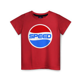 Детская футболка хлопок с принтом Pepsi Speed в Белгороде, 100% хлопок | круглый вырез горловины, полуприлегающий силуэт, длина до линии бедер | Тематика изображения на принте: pepsi | speed | антибренд | бренд | пепси | скорость