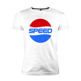 Мужская футболка премиум с принтом Pepsi Speed в Белгороде, 92% хлопок, 8% лайкра | приталенный силуэт, круглый вырез ворота, длина до линии бедра, короткий рукав | pepsi | speed | антибренд | бренд | пепси | скорость