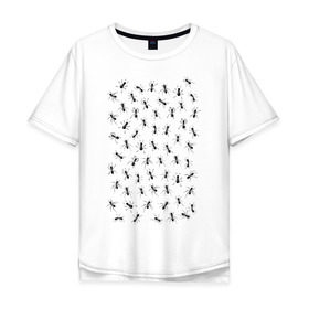 Мужская футболка хлопок Oversize с принтом Армия мурашей в Белгороде, 100% хлопок | свободный крой, круглый ворот, “спинка” длиннее передней части | Тематика изображения на принте: армия мураьев | муравьи | насекомые