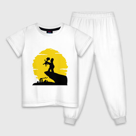 Детская пижама хлопок с принтом Homer & Bart в Белгороде, 100% хлопок |  брюки и футболка прямого кроя, без карманов, на брюках мягкая резинка на поясе и по низу штанин
 | гомер