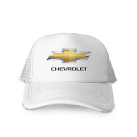 Кепка тракер с сеткой с принтом Chevrolet логотип в Белгороде, трикотажное полотно; задняя часть — сетка | длинный козырек, универсальный размер, пластиковая застежка | chevrole | chevrolet | logo chevrolet | логотип chevrole | логотип шевроле | шевроле
