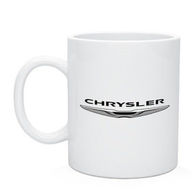 Кружка с принтом Chrysler лого в Белгороде, керамика | объем — 330 мл, диаметр — 80 мм. Принт наносится на бока кружки, можно сделать два разных изображения | chrysler | краислер | логотип chrysler | логотип краислер