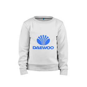 Детский свитшот хлопок с принтом Logo daewoo в Белгороде, 100% хлопок | круглый вырез горловины, эластичные манжеты, пояс и воротник | daewoo | автомобиль daewoo | автомобиль дейву | дайву | логотип daewoo | логотип дайву | логотип дейву