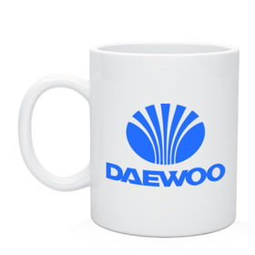 Кружка с принтом Logo daewoo в Белгороде, керамика | объем — 330 мл, диаметр — 80 мм. Принт наносится на бока кружки, можно сделать два разных изображения | daewoo | автомобиль daewoo | автомобиль дейву | дайву | логотип daewoo | логотип дайву | логотип дейву