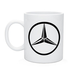 Кружка с принтом Mercedes-Benz logo в Белгороде, керамика | объем — 330 мл, диаметр — 80 мм. Принт наносится на бока кружки, можно сделать два разных изображения | mercedes | mercedes benz | логотип mercedes | логотип mercedes benz | логотип мерседерс бенс | мерен | мерседерс | мерседерс бенс