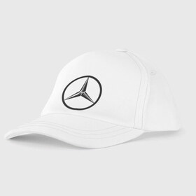 Детская бейсболка с принтом Mercedes-Benz logo в Белгороде, 100% хлопок | классический козырек, металлическая застежка-регулятор размера | mercedes | mercedes benz | логотип mercedes | логотип mercedes benz | логотип мерседерс бенс | мерен | мерседерс | мерседерс бенс