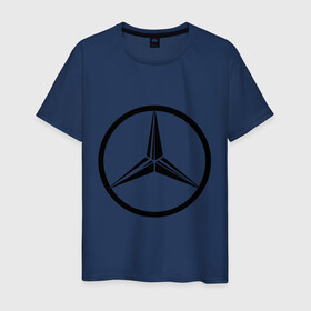 Мужская футболка хлопок с принтом Mercedes-Benz logo в Белгороде, 100% хлопок | прямой крой, круглый вырез горловины, длина до линии бедер, слегка спущенное плечо. | Тематика изображения на принте: mercedes | mercedes benz | логотип mercedes | логотип mercedes benz | логотип мерседерс бенс | мерен | мерседерс | мерседерс бенс