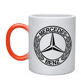 Кружка хамелеон с принтом Mercedes-Benz в Белгороде, керамика | меняет цвет при нагревании, емкость 330 мл | mercedes | mercedes benz | логотип mercedes | логотип mercedes benz | логотип мерседерс бенс | мерен | мерседерс | мерседерс бенс