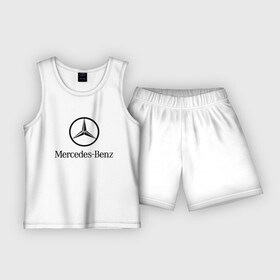 Детская пижама с шортами хлопок с принтом Logo Mercedes Benz в Белгороде,  |  | Тематика изображения на принте: mercedes | mercedes benz | логотип mercedes | логотип mercedes benz | логотип мерседерс бенс | мерен | мерседерс | мерседерс бенс