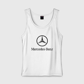 Женская майка хлопок с принтом Logo Mercedes-Benz в Белгороде, 95% хлопок, 5% эластан |  | mercedes | mercedes benz | логотип mercedes | логотип mercedes benz | логотип мерседерс бенс | мерен | мерседерс | мерседерс бенс