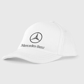 Детская бейсболка с принтом Logo Mercedes-Benz в Белгороде, 100% хлопок | классический козырек, металлическая застежка-регулятор размера | Тематика изображения на принте: mercedes | mercedes benz | логотип mercedes | логотип mercedes benz | логотип мерседерс бенс | мерен | мерседерс | мерседерс бенс