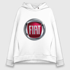 Женское худи Oversize хлопок с принтом FIAT logo в Белгороде, френч-терри — 70% хлопок, 30% полиэстер. Мягкий теплый начес внутри —100% хлопок | боковые карманы, эластичные манжеты и нижняя кромка, капюшон на магнитной кнопке | fiat | автомобиль фиат | логотип fiat | логотип фиат | фиат