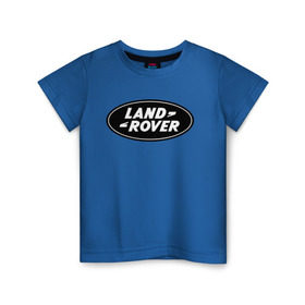 Детская футболка хлопок с принтом Land Rover logo в Белгороде, 100% хлопок | круглый вырез горловины, полуприлегающий силуэт, длина до линии бедер | land rove | автомобиль land rove | автомобиль ланд ровер | ланд ровер