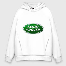 Мужское худи Oversize хлопок с принтом Logo Land Rover в Белгороде, френч-терри — 70% хлопок, 30% полиэстер. Мягкий теплый начес внутри —100% хлопок | боковые карманы, эластичные манжеты и нижняя кромка, капюшон на магнитной кнопке | land rove | автомобиль land rove | автомобиль ланд ровер | ланд ровер