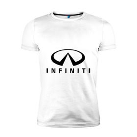 Мужская футболка премиум с принтом Infiniti logo в Белгороде, 92% хлопок, 8% лайкра | приталенный силуэт, круглый вырез ворота, длина до линии бедра, короткий рукав | Тематика изображения на принте: infiniti автомобиль | автомобиль инфинити | инфинити | логотип infiniti | логотип инфинити