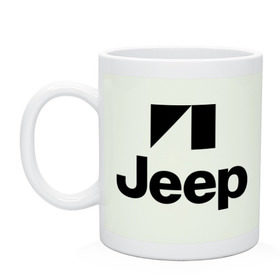 Кружка с принтом Jeep logo в Белгороде, керамика | объем — 330 мл, диаметр — 80 мм. Принт наносится на бока кружки, можно сделать два разных изображения | jeep | автомобиль jeep | автомобиль джип | джип | логотип jeep | логотип джип