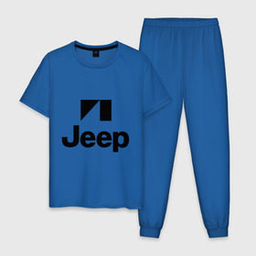 Мужская пижама хлопок с принтом Jeep logo в Белгороде, 100% хлопок | брюки и футболка прямого кроя, без карманов, на брюках мягкая резинка на поясе и по низу штанин
 | jeep | автомобиль jeep | автомобиль джип | джип | логотип jeep | логотип джип