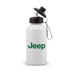 Бутылка спортивная с принтом Logo Jeep в Белгороде, металл | емкость — 500 мл, в комплекте две пластиковые крышки и карабин для крепления | jeep | автомобиль jeep | автомобиль джип | джип | логотип jeep | логотип джип