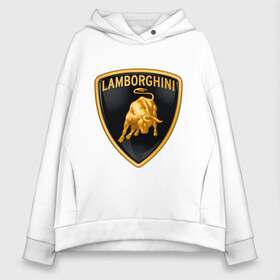 Женское худи Oversize хлопок с принтом Lamborghini logo в Белгороде, френч-терри — 70% хлопок, 30% полиэстер. Мягкий теплый начес внутри —100% хлопок | боковые карманы, эластичные манжеты и нижняя кромка, капюшон на магнитной кнопке | lamborghini | автомобиль lamborghini | ламборджини | ламборджини автомобиль | логотип lamborghini | логотип ламборджини