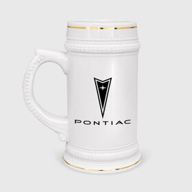 Кружка пивная с принтом Pontiac logo в Белгороде,  керамика (Материал выдерживает высокую температуру, стоит избегать резкого перепада температур) |  объем 630 мл | pontiac | автомобиль pontiac | логотип pontiac | логотип понтиак | понтиак | понтиак автомобиль
