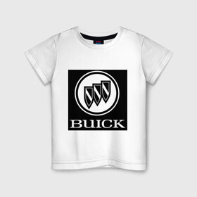 Детская футболка хлопок с принтом Buick лого в Белгороде, 100% хлопок | круглый вырез горловины, полуприлегающий силуэт, длина до линии бедер | buick | автомобиль buick | логотип buick