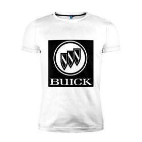 Мужская футболка премиум с принтом Buick лого в Белгороде, 92% хлопок, 8% лайкра | приталенный силуэт, круглый вырез ворота, длина до линии бедра, короткий рукав | buick | автомобиль buick | логотип buick