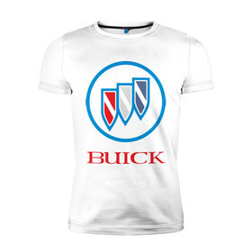 Мужская футболка премиум с принтом Logo buick в Белгороде, 92% хлопок, 8% лайкра | приталенный силуэт, круглый вырез ворота, длина до линии бедра, короткий рукав | buick | автомобиль buick | логотип buick