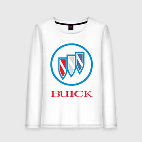Женский лонгслив хлопок с принтом Logo buick в Белгороде, 100% хлопок |  | buick | автомобиль buick | логотип buick