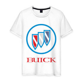 Мужская футболка хлопок с принтом Logo buick в Белгороде, 100% хлопок | прямой крой, круглый вырез горловины, длина до линии бедер, слегка спущенное плечо. | buick | автомобиль buick | логотип buick
