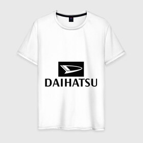 Мужская футболка хлопок с принтом Daihatsu в Белгороде, 100% хлопок | прямой крой, круглый вырез горловины, длина до линии бедер, слегка спущенное плечо. | daihatsu | автомобиль daihatsu | логотип daihatsu