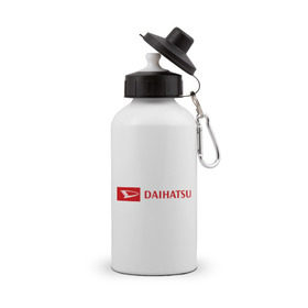 Бутылка спортивная с принтом Daihatsu logo в Белгороде, металл | емкость — 500 мл, в комплекте две пластиковые крышки и карабин для крепления | daihatsu | автомобиль daihatsu | логотип daihatsu
