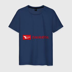 Мужская футболка хлопок с принтом Daihatsu logo в Белгороде, 100% хлопок | прямой крой, круглый вырез горловины, длина до линии бедер, слегка спущенное плечо. | daihatsu | автомобиль daihatsu | логотип daihatsu