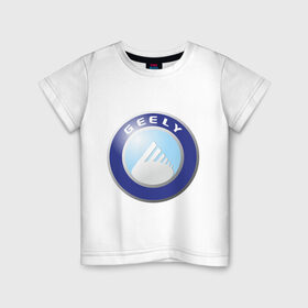 Детская футболка хлопок с принтом Geely logo в Белгороде, 100% хлопок | круглый вырез горловины, полуприлегающий силуэт, длина до линии бедер | geely | автомобиль geely | автомобиль джили | джили | логотип geely | логотип джили