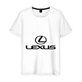 Мужская футболка хлопок с принтом Lexus logo в Белгороде, 100% хлопок | прямой крой, круглый вырез горловины, длина до линии бедер, слегка спущенное плечо. | lexus | автобренды | автолюбителям | бренд | лексус | логотип