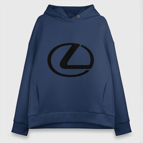 Женское худи Oversize хлопок с принтом Logo lexus в Белгороде, френч-терри — 70% хлопок, 30% полиэстер. Мягкий теплый начес внутри —100% хлопок | боковые карманы, эластичные манжеты и нижняя кромка, капюшон на магнитной кнопке | lexus | автобренды | автолюбителям | бренд | лексус | логотип