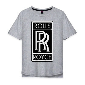 Мужская футболка хлопок Oversize с принтом Rolls-Royce в Белгороде, 100% хлопок | свободный крой, круглый ворот, “спинка” длиннее передней части | Тематика изображения на принте: rolls royce | rr | автобренды | автолюбителям | бренд | логотип | ролл ройс | ролс ройс