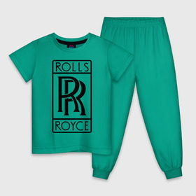 Детская пижама хлопок с принтом Rolls-Royce logo в Белгороде, 100% хлопок |  брюки и футболка прямого кроя, без карманов, на брюках мягкая резинка на поясе и по низу штанин
 | Тематика изображения на принте: rolls royce | rr | автобренды | автолюбителям | бренд | логотип | ролл ройс | ролс ройс