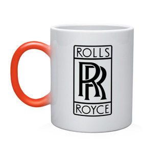 Кружка хамелеон с принтом Rolls-Royce logo в Белгороде, керамика | меняет цвет при нагревании, емкость 330 мл | Тематика изображения на принте: rolls royce | rr | автобренды | автолюбителям | бренд | логотип | ролл ройс | ролс ройс
