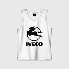Детская майка хлопок с принтом Iveco в Белгороде,  |  | Тематика изображения на принте: iveco | автобренды | автолюбителям | бренд | ивеко | логотип