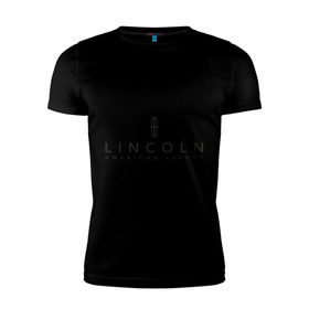 Мужская футболка премиум с принтом Lincoln logo в Белгороде, 92% хлопок, 8% лайкра | приталенный силуэт, круглый вырез ворота, длина до линии бедра, короткий рукав | lincoln | автобренды | автолюбителям | бренд | линкольн | логотип