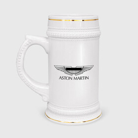Кружка пивная с принтом Logo Aston Martin в Белгороде,  керамика (Материал выдерживает высокую температуру, стоит избегать резкого перепада температур) |  объем 630 мл | aston martin | автобренды | автолюбителям | астин мартин | астон мартин | бренд | для автовладельцев | для автолюбителей | логотип