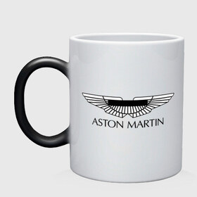 Кружка хамелеон с принтом Logo Aston Martin в Белгороде, керамика | меняет цвет при нагревании, емкость 330 мл | Тематика изображения на принте: aston martin | автобренды | автолюбителям | астин мартин | астон мартин | бренд | для автовладельцев | для автолюбителей | логотип