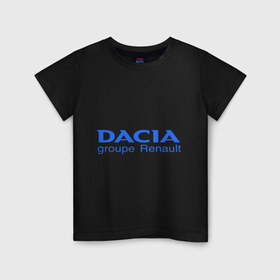 Детская футболка хлопок с принтом Dacia в Белгороде, 100% хлопок | круглый вырез горловины, полуприлегающий силуэт, длина до линии бедер | dacia | автобренды | автолюбителям | бренд | дачия | для автовладельцев | для автолюбителей | логотип
