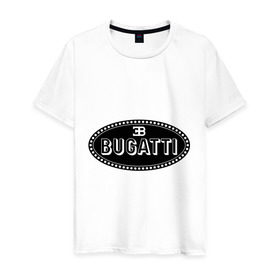 Мужская футболка хлопок с принтом Bugatti logo в Белгороде, 100% хлопок | прямой крой, круглый вырез горловины, длина до линии бедер, слегка спущенное плечо. | Тематика изображения на принте: bugati | bugatti | автобренды | автолюбителям | бренд | бугати | бугатти | для автовладельцев | для автолюбителей | логотип